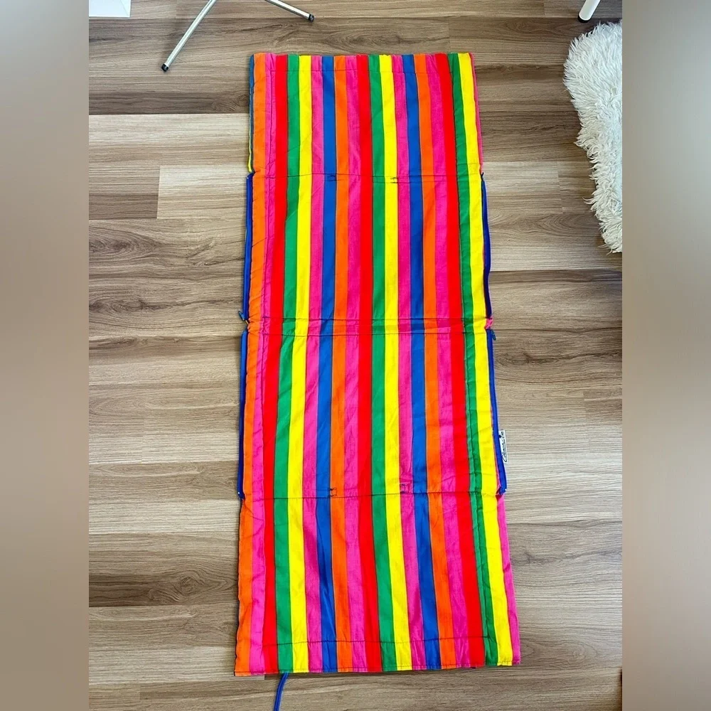 Vintage Coleman Convertible Rainbow Beach Bag Blanket